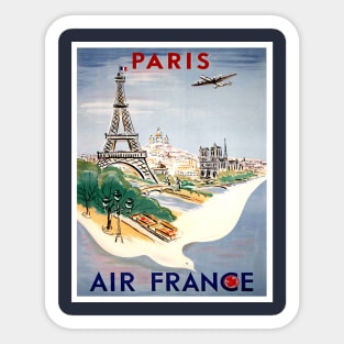 Air France Travel and Tourism Fly to Paris Advertising Print Sticker